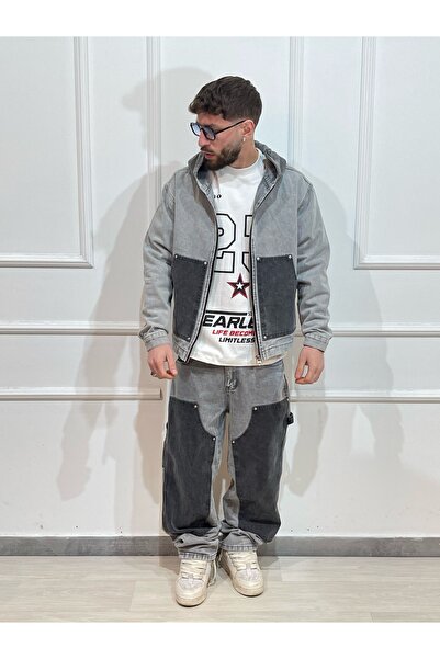 Urban Collection Compleu din denim cu buzunare negre aplicate