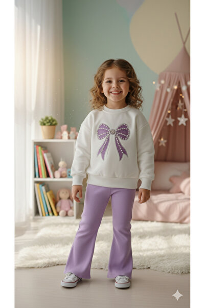 jeliboomkidswear Pearl Stone Decorated Ribbon Embroidered Wide-Let Tights 2-P...