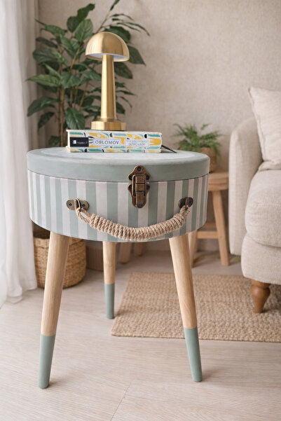 Hediye köşem Ahşap dekoratif el yapımı vintage bavul sehpa