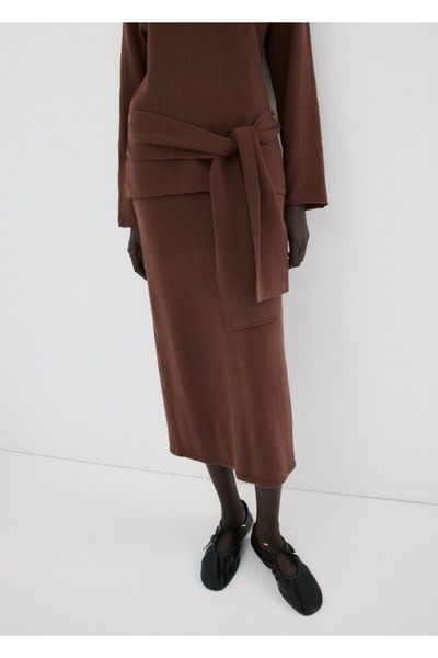 MANGO Woman Yırtmaçlı kalem etek