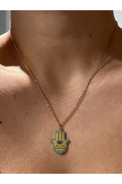 Twinssis Accessories Çelik Fatma Ana Eli Nazar Kolyesi