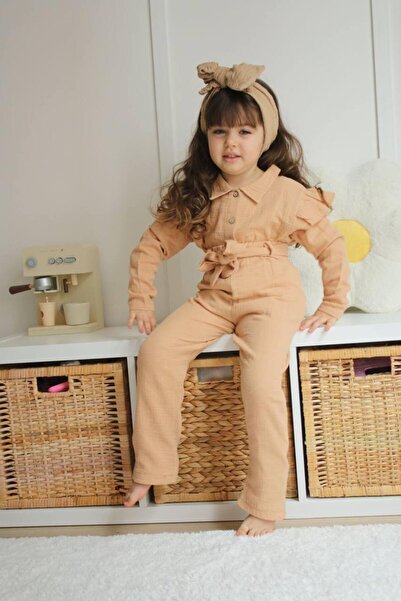 Asortik Kids Κοριτσίστικη φόρμα από φυσικό ύφασμα μουσελίνας για καθημερινή χ...