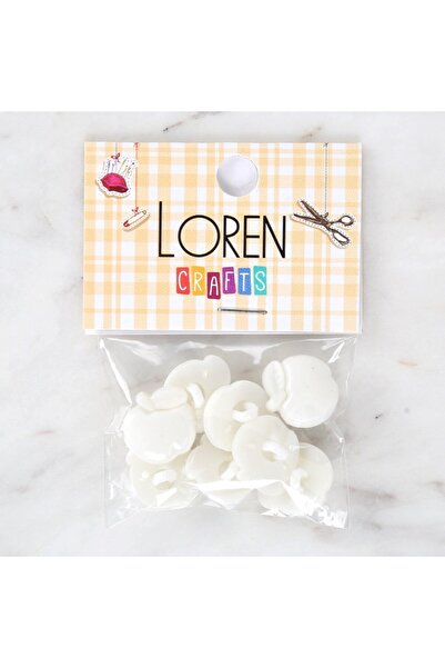 Leyaton أزرار لورين كرافتس البيضاء 8 قطع - 3001 LWLHM-YTRS345