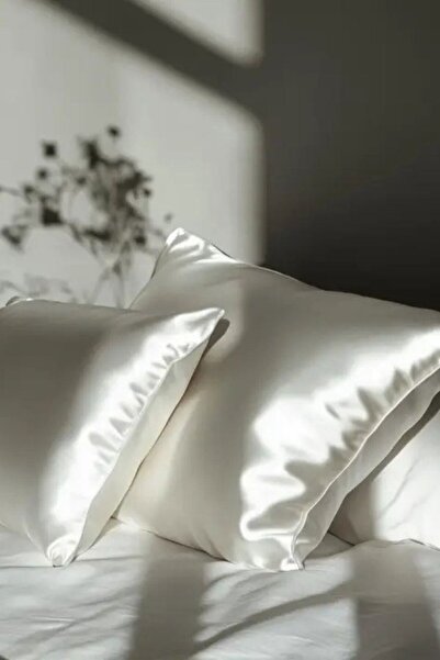 Leyaton 2-Piece Silk Textured Satin Pillowcase 50X70 – White – Microsatin, Ha...