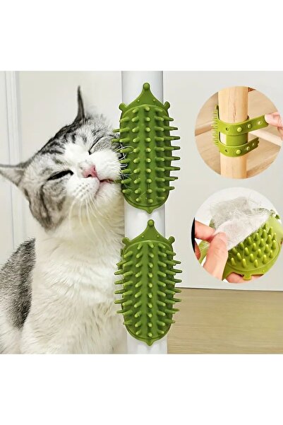 Greathings Регулируема силиконова четка за драскане за котки, която може да с...