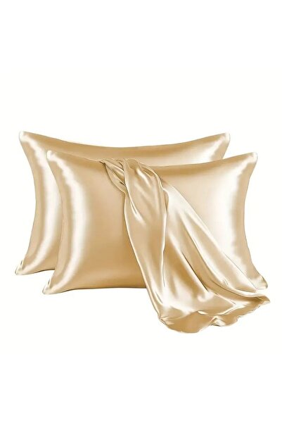 Leyaton 2-Piece Silk Textured Satin Pillowcase 50X70 – Gold – Microsatin, Hai...