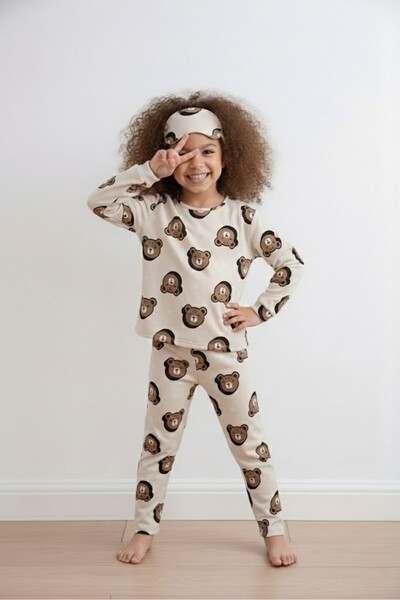 FURYATEX Детски пижамен комплект с дълги ръкави и шарки