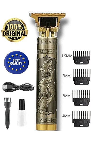 Leyaton Dragon Çelik Kasa Profesyonel Saç Sakal Ense Çizim Tüm Vücut Tüyü Laz...