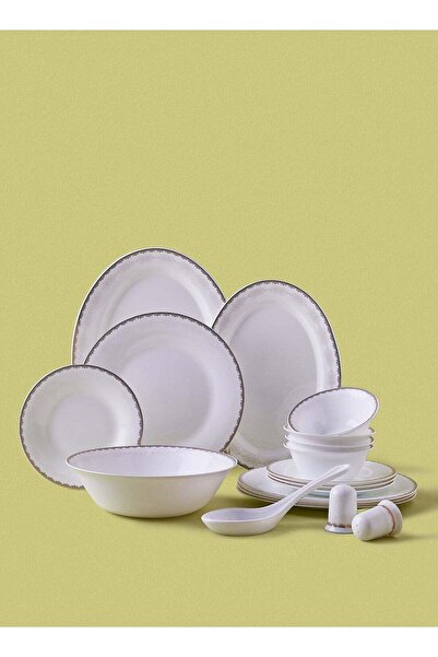 Noon East 18 Piece Opalware Dinner Set - Light Weight Dishes, Plates - Serves...