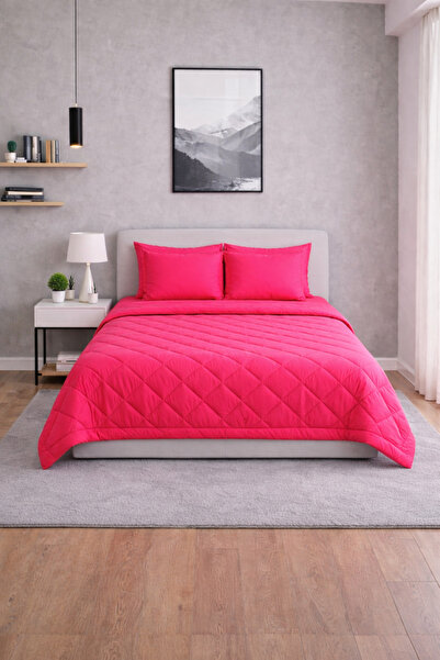Zarif Home طقم نوم ناتشورال رانفورس دبل - فوشيا - أحمر