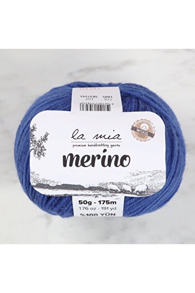 Leyaton خيط الحياكة اليدوي الأزرق من لاميا ميرينو ساكس - L605 LWLHM-YTRS345