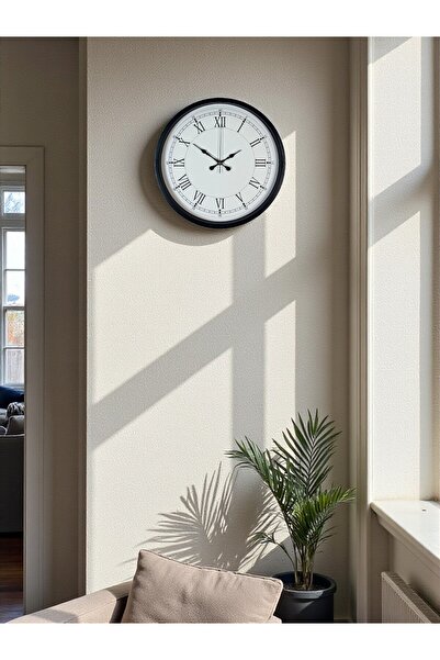 Lunaev ساعة حائط بأرقام رومانية سوداء مقاس 36 سم