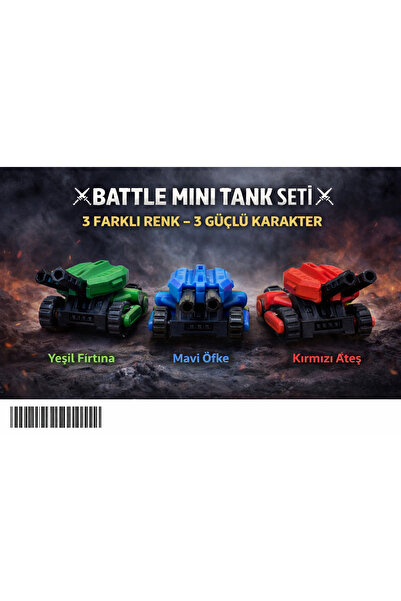Bulabula Mini Tank Oyuncak 3’lü Set – Renkli Askeri Araç Figürleri – Çocuk Oy...