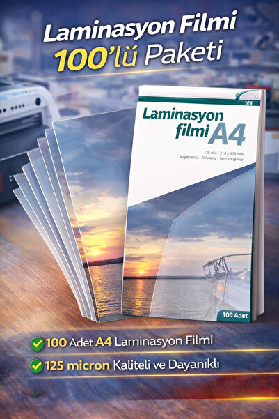 ANI OFİS KIRTASİYE A K Laminasyon Filmi 100’lü Paket A4 - Kalın ve Dayanıklı ...