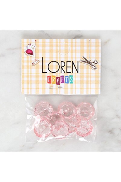 CT STONES Loren Crafts Pink 8-Piece Button - 3064