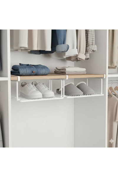 TncPatiShop 1 Piece Space-Saving Metal Shoe Organizer In-Cabinet Organizer Sl...