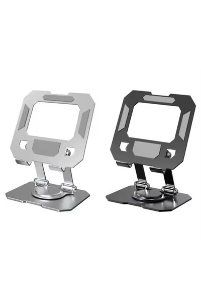 BUYMART 1 PCS Rotating Aluminum Mobile and Tablet Floor Stand Flexible Foldab...