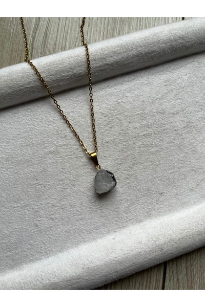 Pel Design Raw Moonstone Gold Color Steel Necklace Handmade Does Not Tarnish