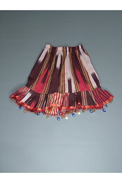 keşancım Keşan Girls' Ruffled Evil Eye and Gold Sequin Skirt