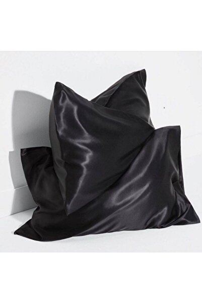 Leyaton 2-Piece Silk Textured Satin Pillowcase 50X70 – Black – Microsatin, Ha...