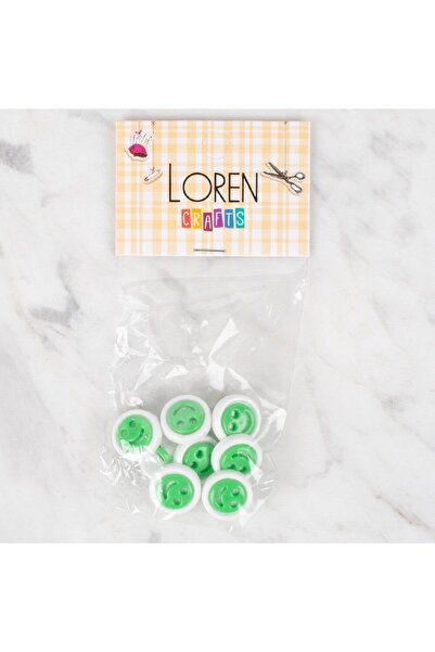 Leyaton مجموعة لورين كرافتس المكونة من 8 أزرار على شكل وجه مبتسم باللون الأخض...