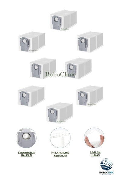 Roboclinic كيس غبار بديل متوافق مع مكنسة روبوروك كي ريفو سي برو الروبوتية - 8...