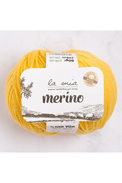 Nemere خيط حياكة يدوي من صوف الميرينو باللون الأصفر الخردلي - L076 - 33791 Ne...