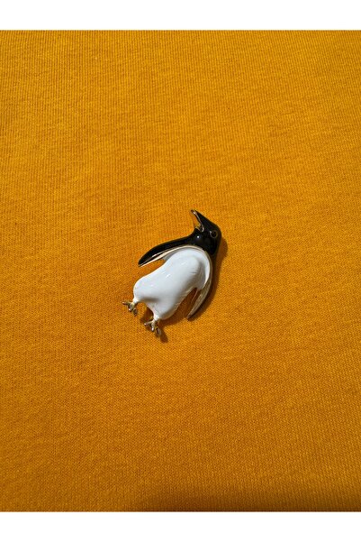 Neşeli Atölyem Zarif ve Şık Penguen Beyaz Yaka İğnesi Broş