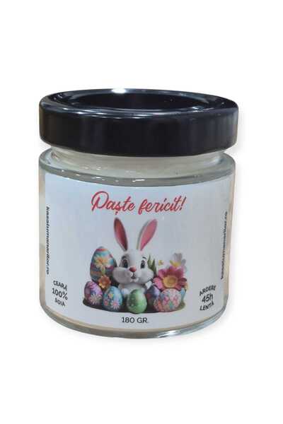 kasa Lumanarilor Lumanare Parfumata din ceara de soia, Paste fericit ,Handmad...