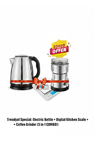 DARBEST 3-piece set: 1800ml kettle, 300ml grinder, and electronic scale