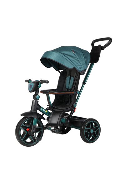 L-Sun Tricicletă reversibilă, poziție de somn, roată de cauciuc, cu lumini și...