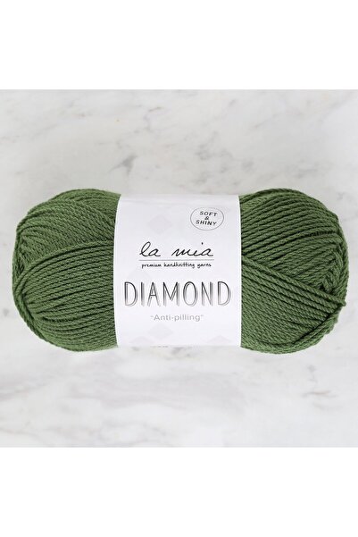 Tuncel Store حبل الحياكة اليدوية باللون الأخضر الماسي من La Mia - L025 - 34260