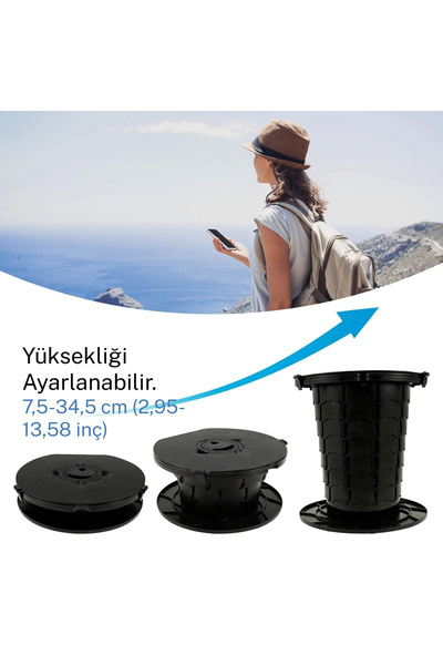 sz master bilişim Ayarlanabilir Taşınabilir Kamp Tuvaleti 8 Kademeli 136 Kg T...
