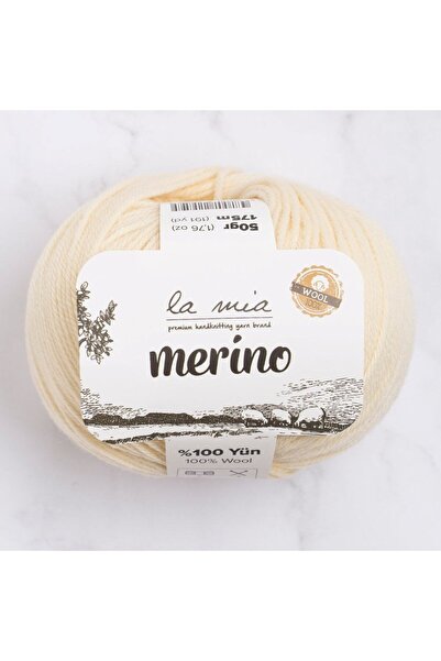 Leyaton خيط الحياكة اليدوي من لاميا ميرينو كريم - L075 - 33777 LWLHM-YTRS345