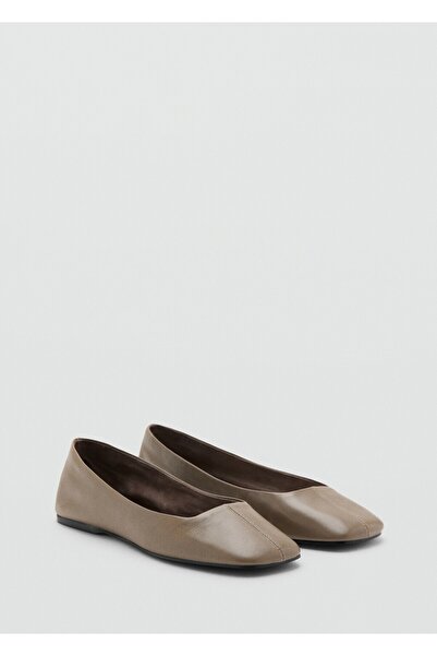 MANGO Woman Düz tabanlı deri ayakkabı