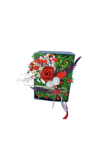 Eventissimi Mini aranjament floral in cutie cu licheni si flori criogenate (R...