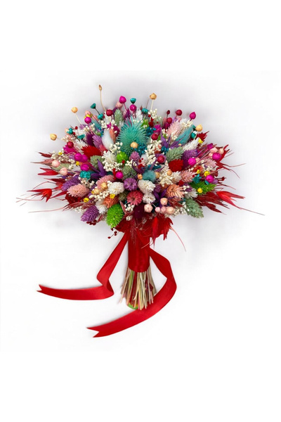 Eventissimi Buchet cu mix de flori naturale uscate, multicolor, ideal pentru ...