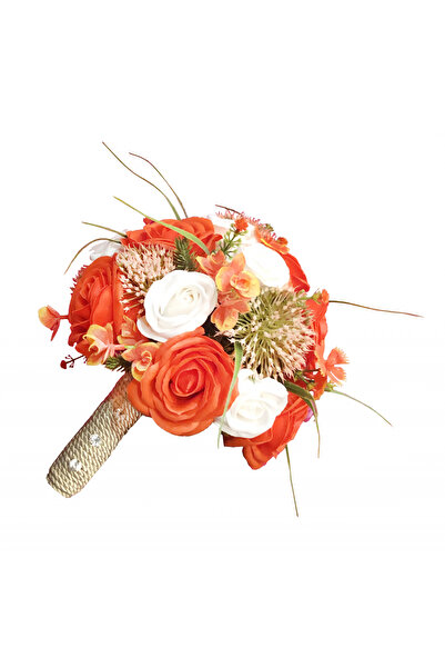 Eventissimi Buchet de Flori - Trandafiri, Portocaliu/Alb