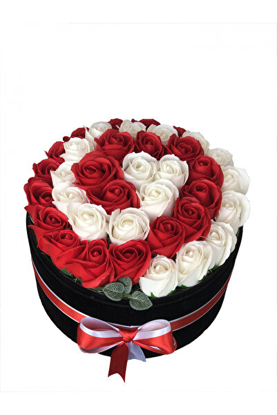 Eventissimi Aranjament Floral „Spirala”, - 38 Trandafiri Alb/Rosu