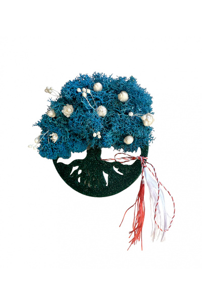 Eventissimi Magnet de frigider pomul vietii cu licheni si flori naturale usca...