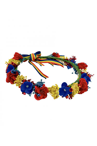 Eventissimi Coronita traditionala din flori, tricolor Romania, marime persona...