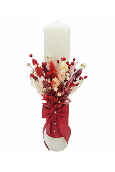 Eventissimi Λαμπάδα γάμου/βάπτισης – 40 cm, φυσικό κερί, διακόσμηση: διακοσμη...