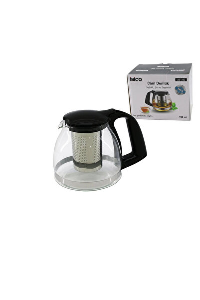 shopwave Pln 900ml Glass Teapot with Steel Strainer - Plastic Handle - Lid - ...