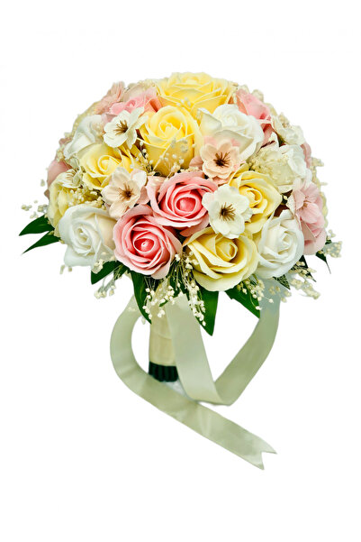 Eventissimi Buchet mare cu trandafiri, flori de cires si floarea miresei (Alb...