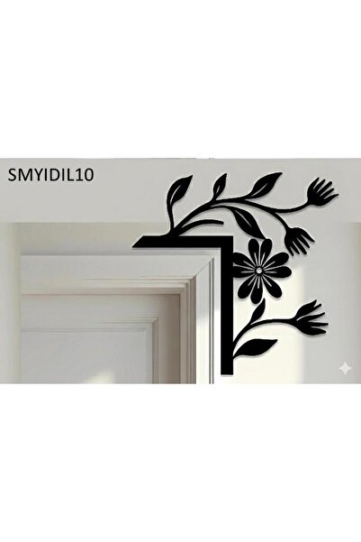 Simidil Design SMYİDİL DESİGN 30x30 cm Dekoratif Kapı Köşe Süsü - Siyah Boyan...