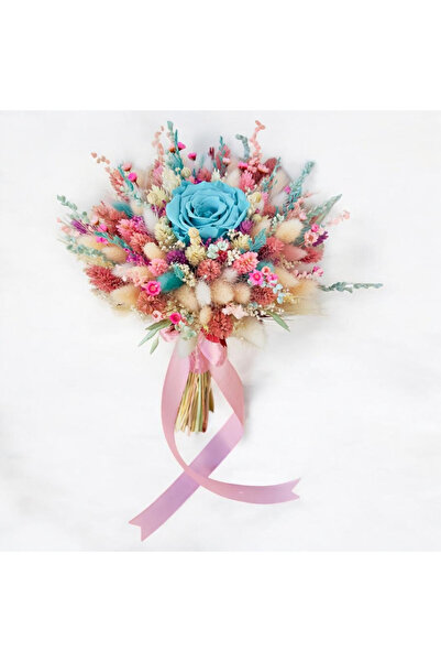 Eventissimi Buchet mic cu trandafir criogenat central si mix de flori natural...