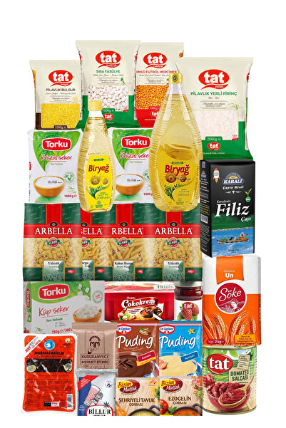 hahline herşey Tat Ramazan erzak paketi kumanya yardım gıda kolisi 24 çeşit ürün 18 kg