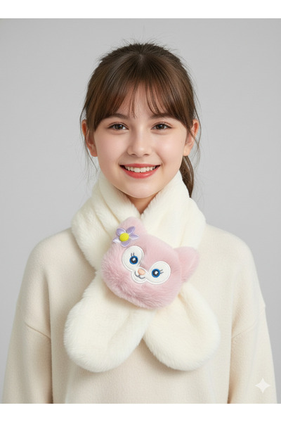 synshop Linabell Cute Fox Lina Bell Eșarfă pufoasă de pluș Guler pentru gât C...