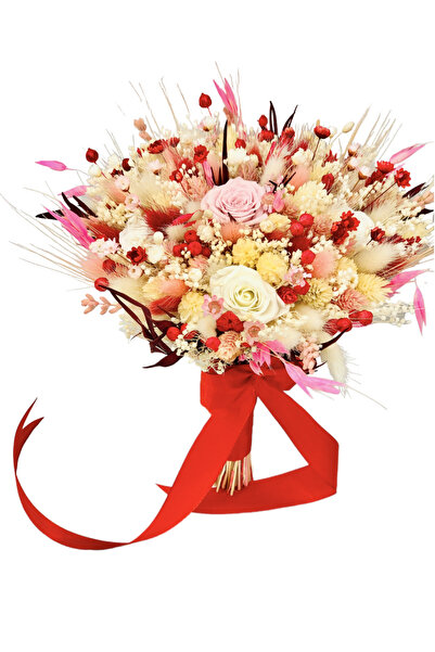 Eventissimi Μεσαίου μεγέθους, προσαρμόσιμη ανθοδέσμη με τριαντάφυλλα και αποξ...