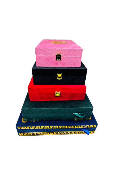 M.A Traders Set of 5 Velvet Quran Boxes – Quran Storage & Gift Boxes | Multip...